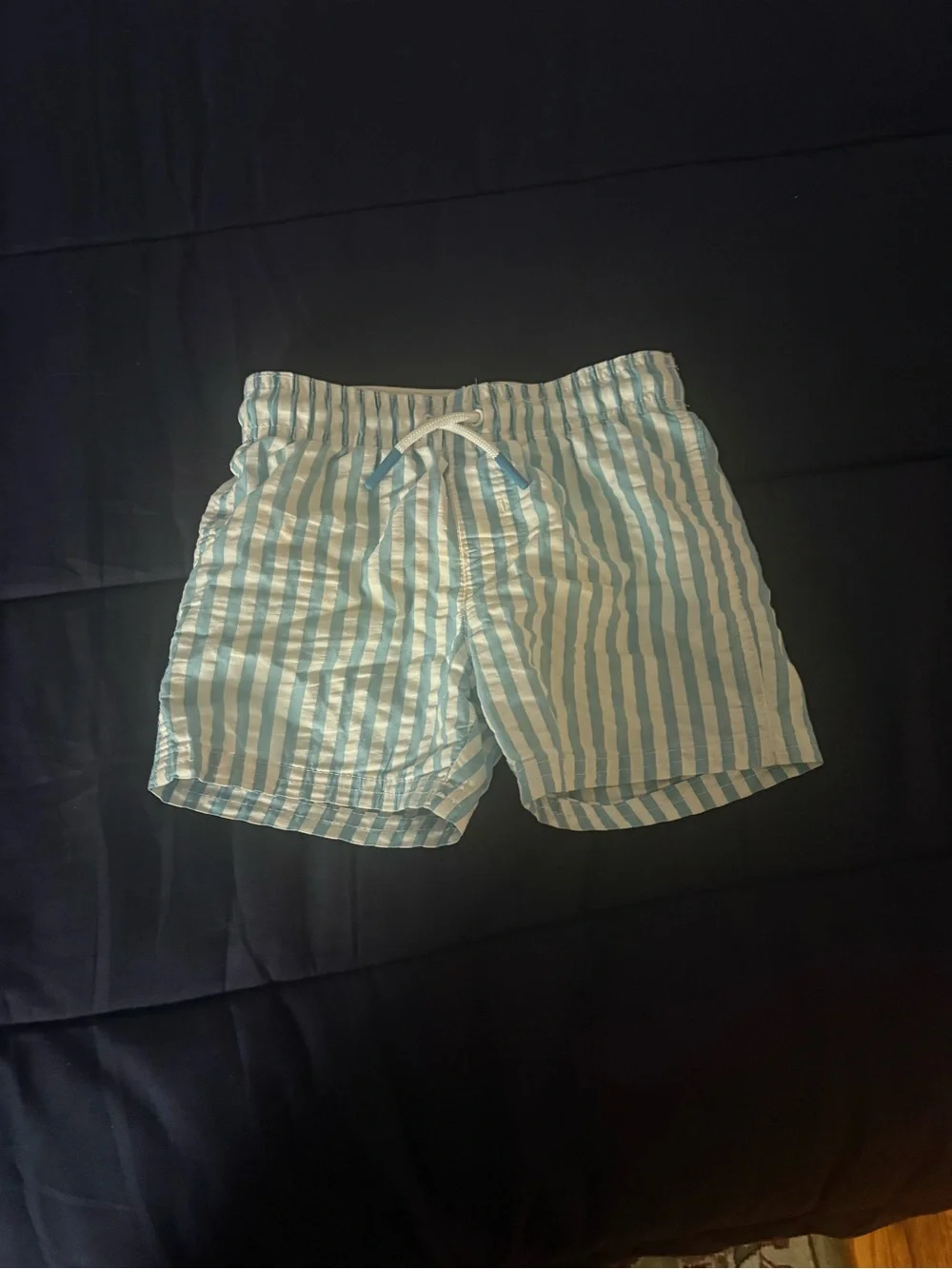 Cat & Jack Blue and White Vertical-Stripe Hybrid Shorts